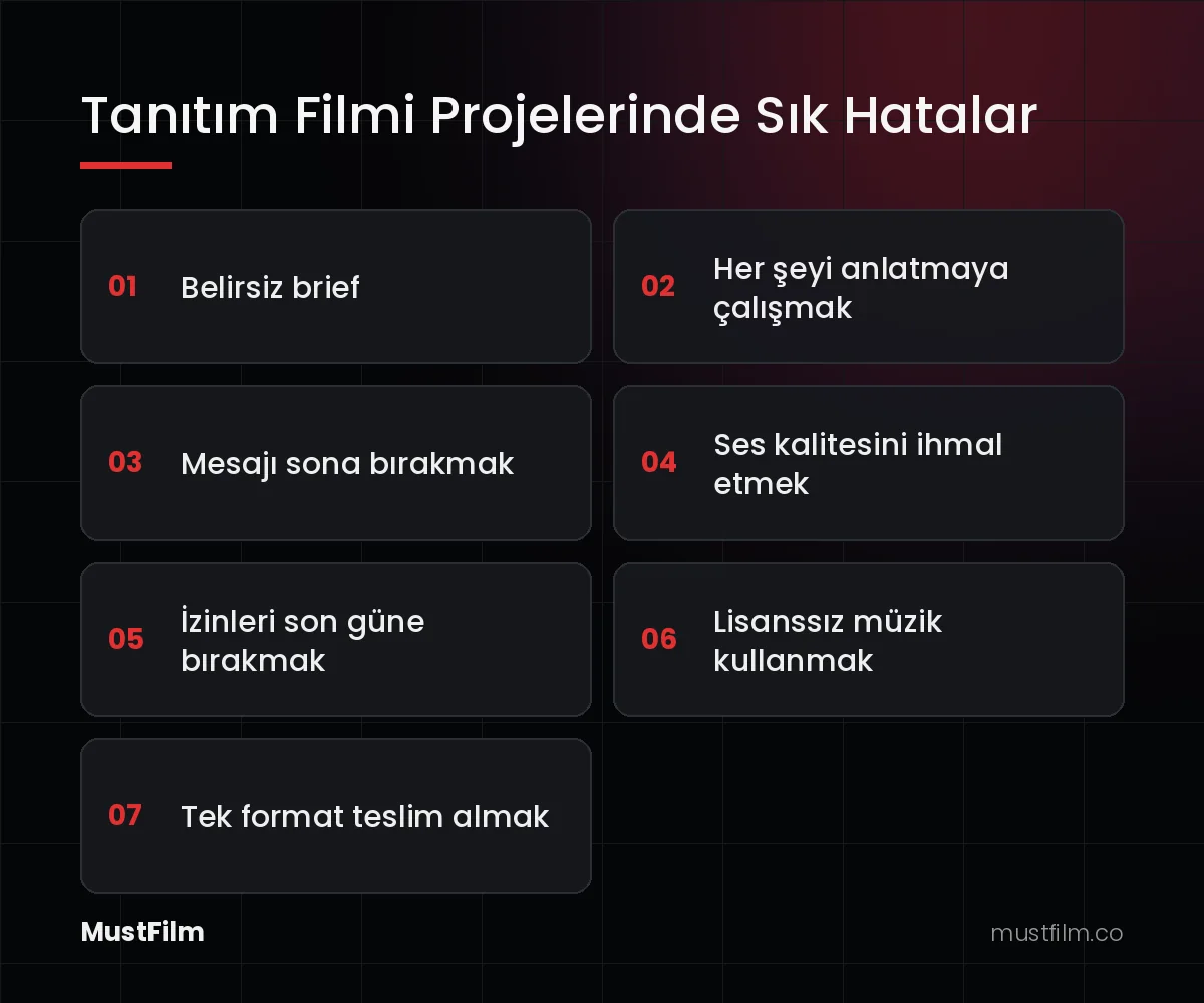 Tanıtım Filmi Projelerinde Sık Hatalar (tanıtım filmi çekimi)