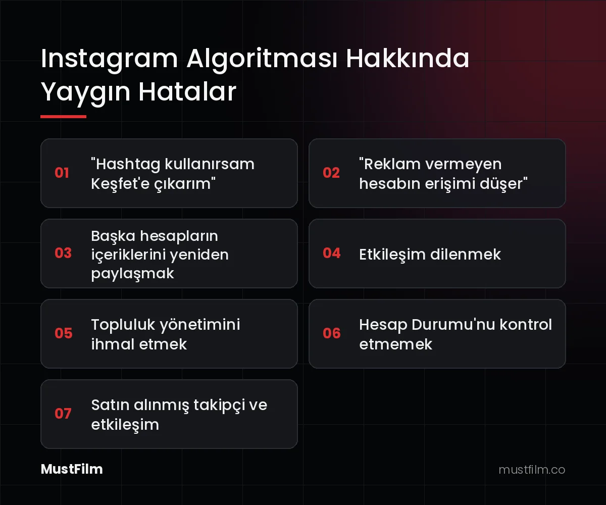 Instagram Algoritması Hakkında Yaygın Hatalar (instagram algoritması nasıl çalışıyor)