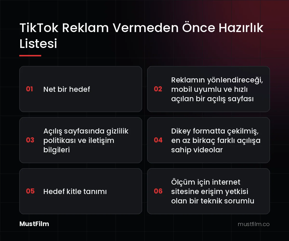 TikTok Reklam Vermeden Önce Hazırlık Listesi