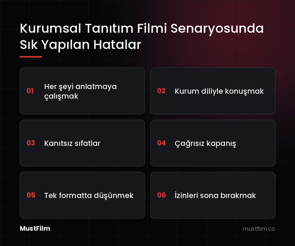 Kurumsal Tanıtım Filmi Senaryosunda Sık Yapılan Hatalar