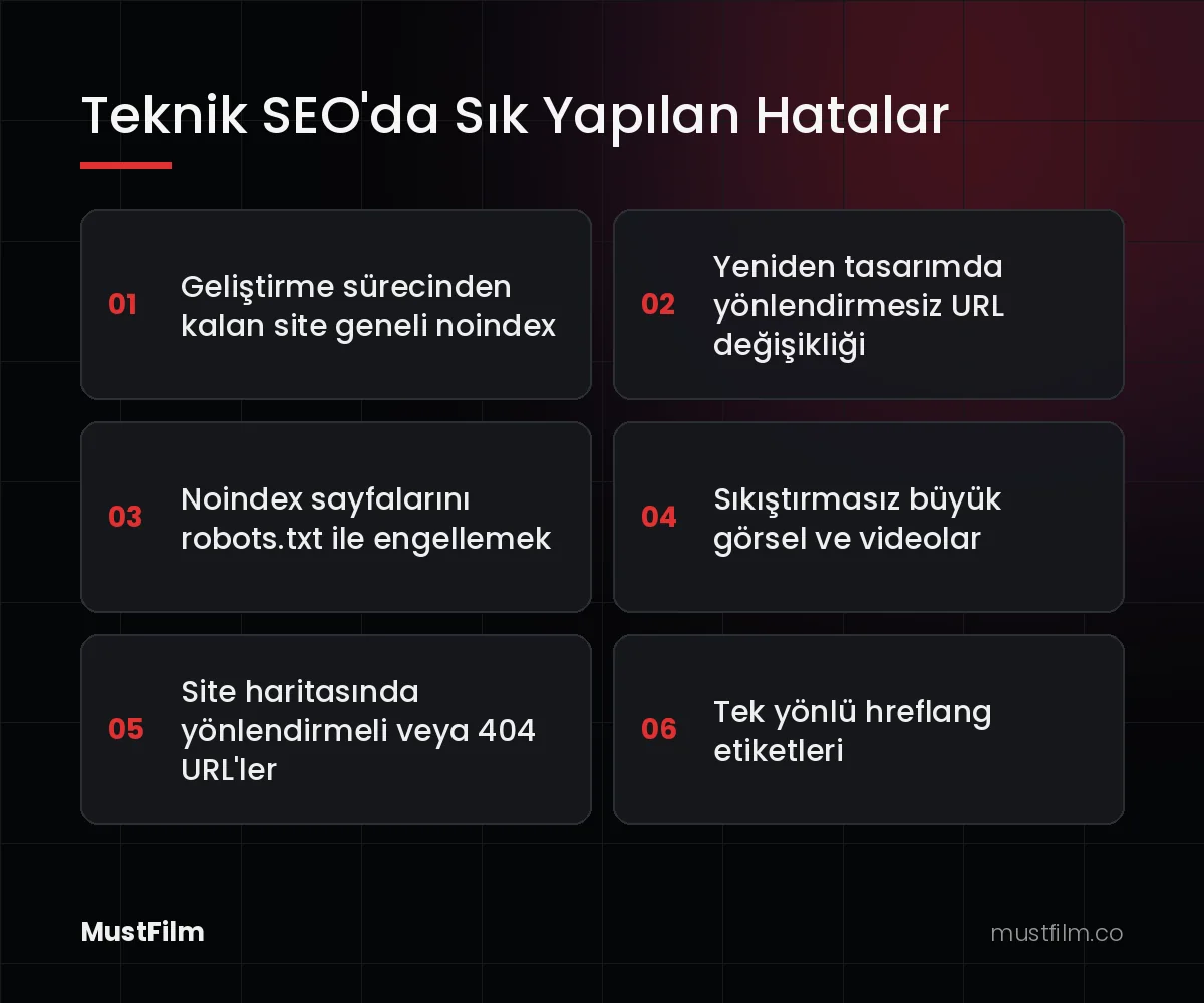 Teknik SEO'da Sık Yapılan Hatalar (teknik seo nedir)
