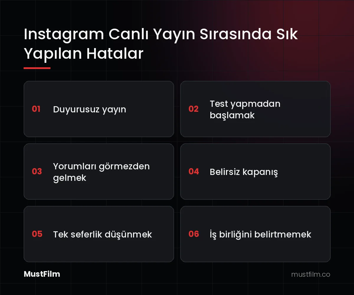 Instagram Canlı Yayın Sırasında Sık Yapılan Hatalar (instagram canlı yayın nasıl açılır)