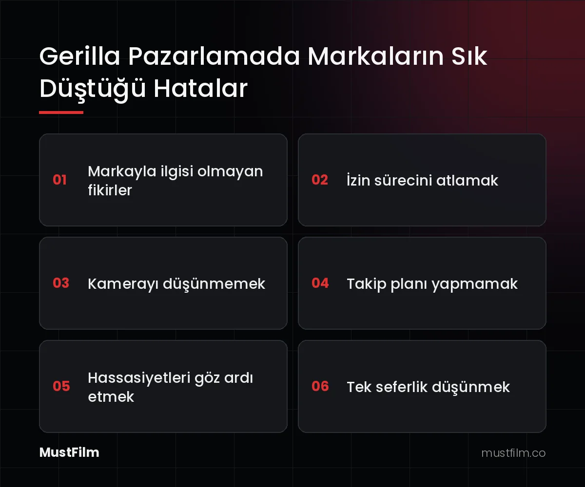 Gerilla Pazarlamada Markaların Sık Düştüğü Hatalar (gerilla pazarlama nedir)