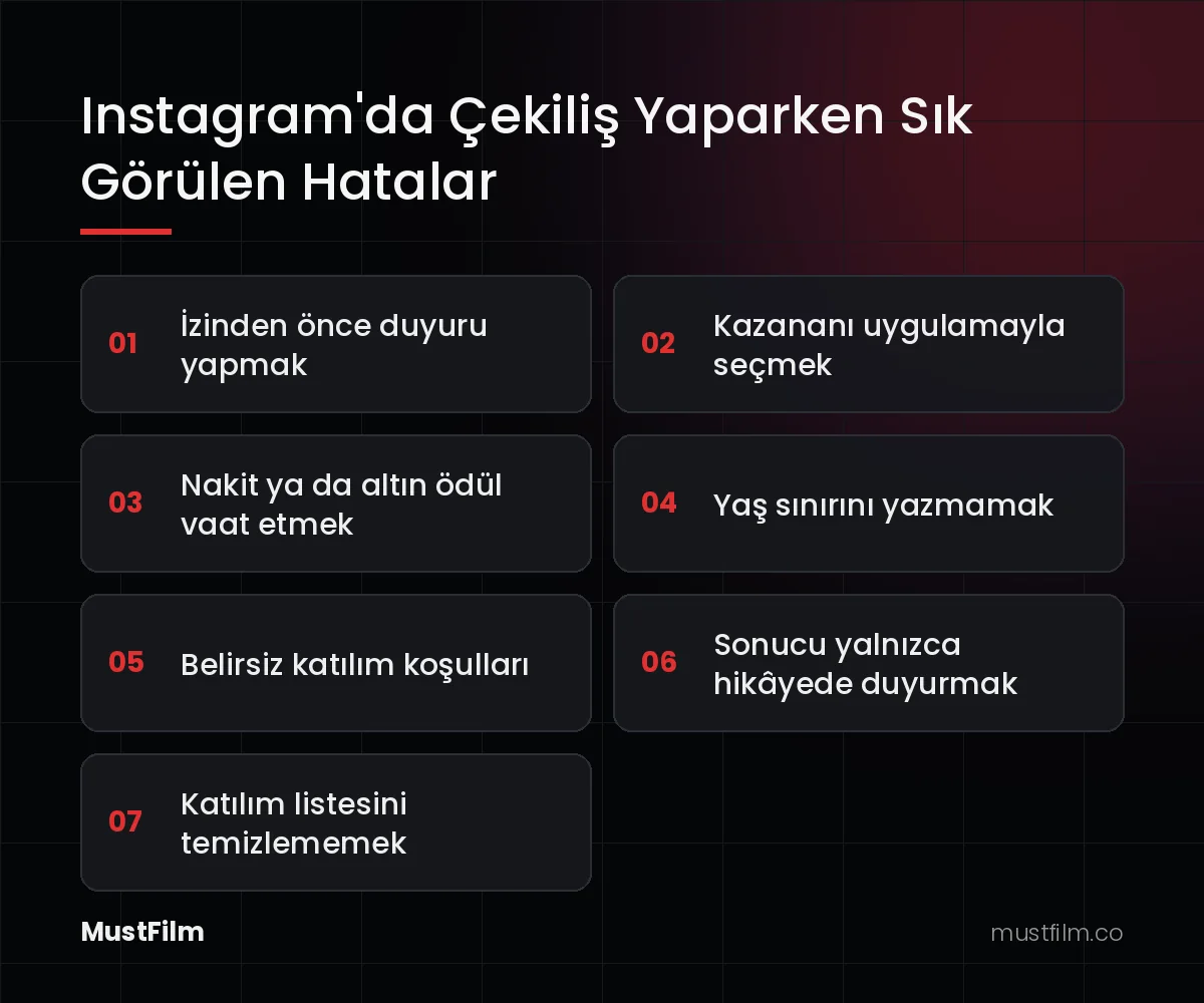 Instagram'da Çekiliş Yaparken Sık Görülen Hatalar (instagram'da çekiliş nasıl yapılır)