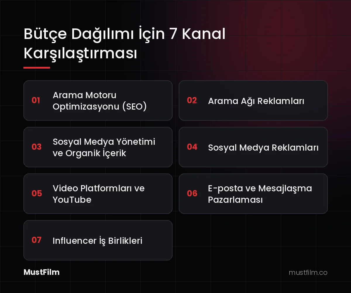 Bütçe Dağılımı İçin 7 Kanal Karşılaştırması (dijital pazarlama kanalları)